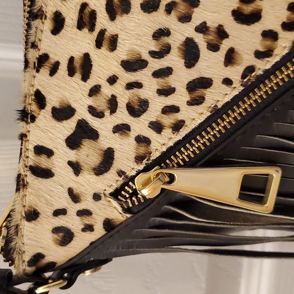 Shondra Roberts Crossbody Leather/Calf Hair Bag NWT - Picture 2 of 14